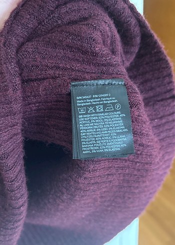 Bordo Örgü Kadın Triko straplez - Görsel 5