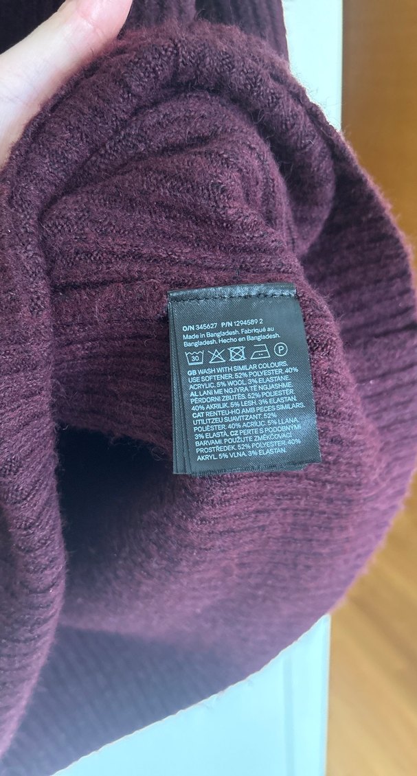 Bordo Örgü Kadın Triko straplez - Görsel 5