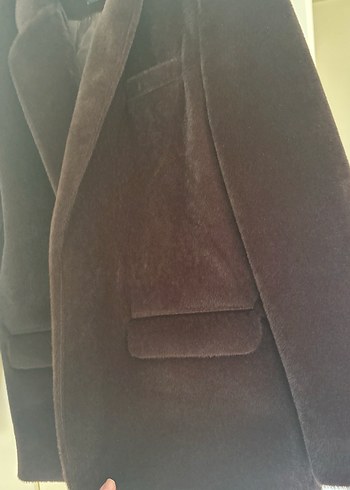 Kahverengi Süet Kürklü Kadın Blazer - Görsel 8