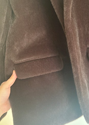 Kahverengi Süet Kürklü Kadın Blazer - Görsel 7