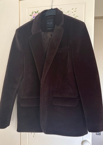 Kahverengi Süet Kürklü Kadın Blazer - Görsel 2