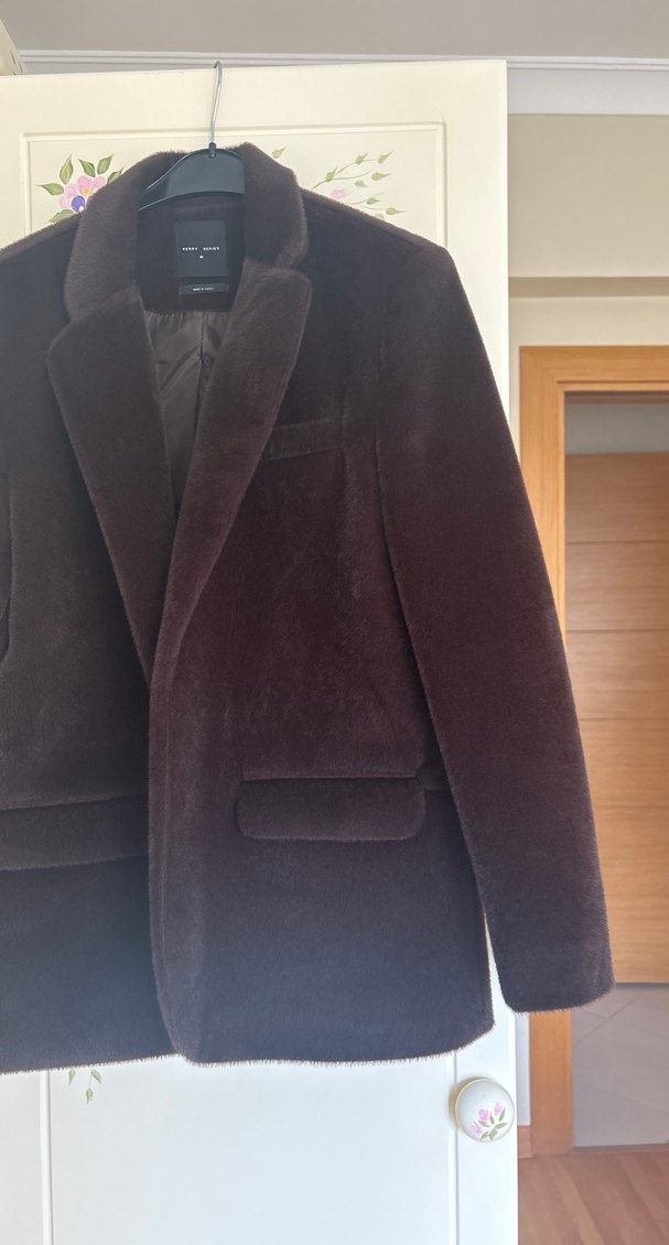 Kahverengi Süet Kürklü Kadın Blazer - Görsel 5