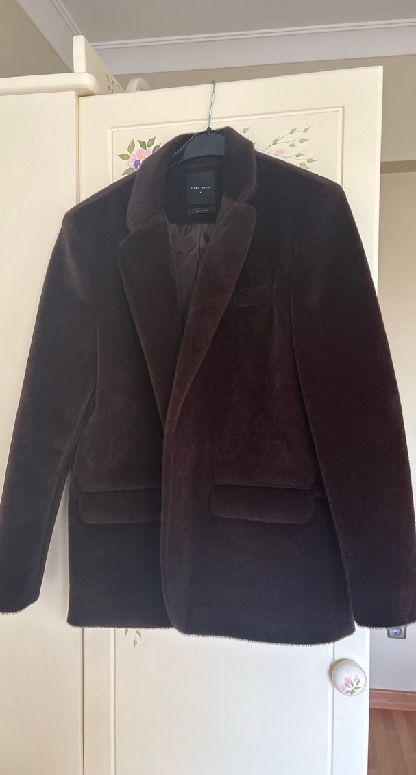 Kahverengi Süet Kürklü Kadın Blazer - Görsel 2