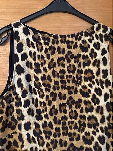 l Beden Zara leopar elbise orijinal