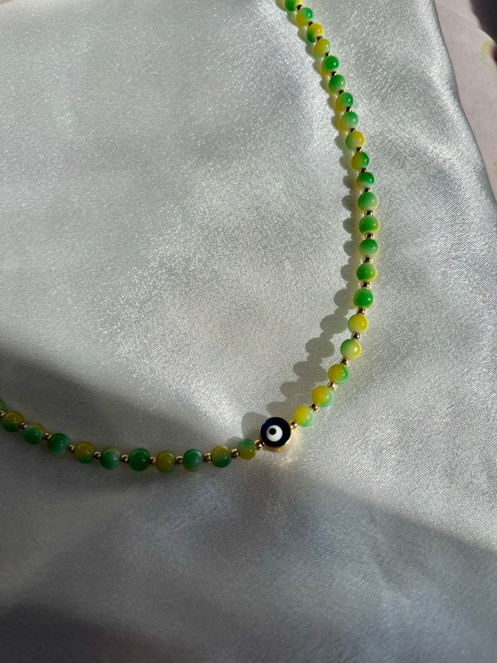 Yeşil Boncuklu Bohem Kadın Kolye - Görsel 2