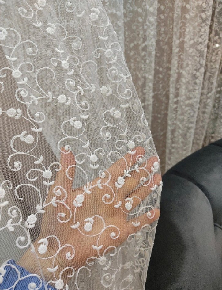 Sıfır bambu keten tül sık pile perde - Görsel 2