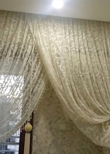 Taç kurwaze Nakışlı Beyaz Perde - Görsel 5