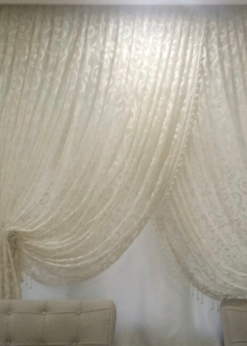 Taç kurwaze Nakışlı Beyaz Perde - Görsel 4