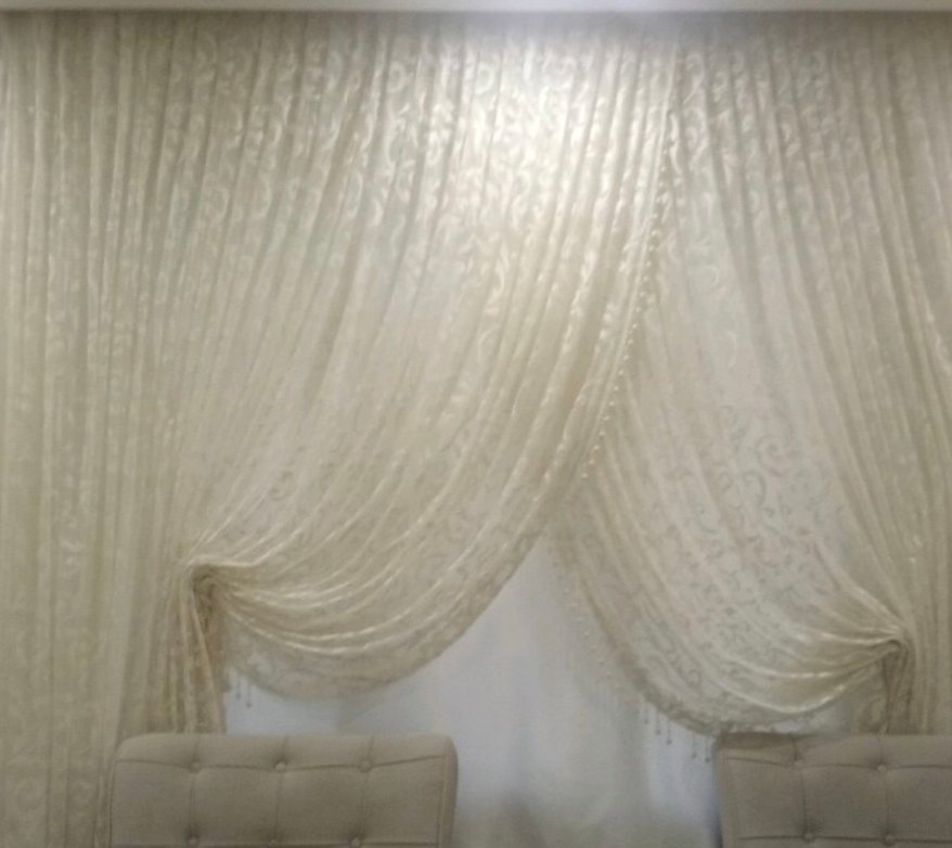 Taç kurwaze Nakışlı Beyaz Perde - Görsel 4