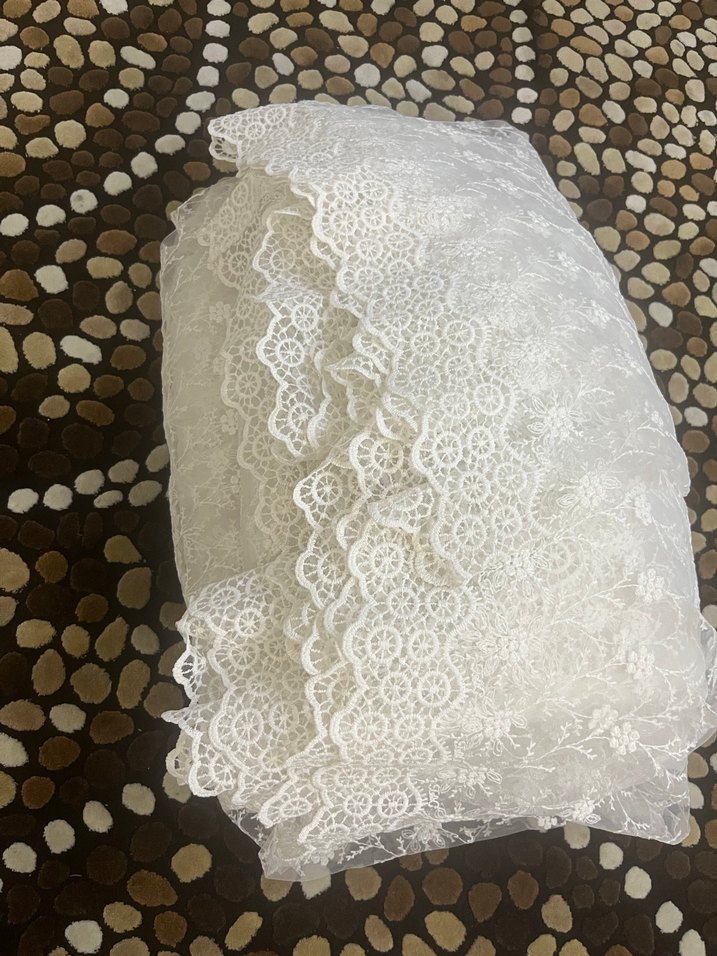 4.70 cm Taç Nakışlı Beyaz Bohem Perde - Görsel 3