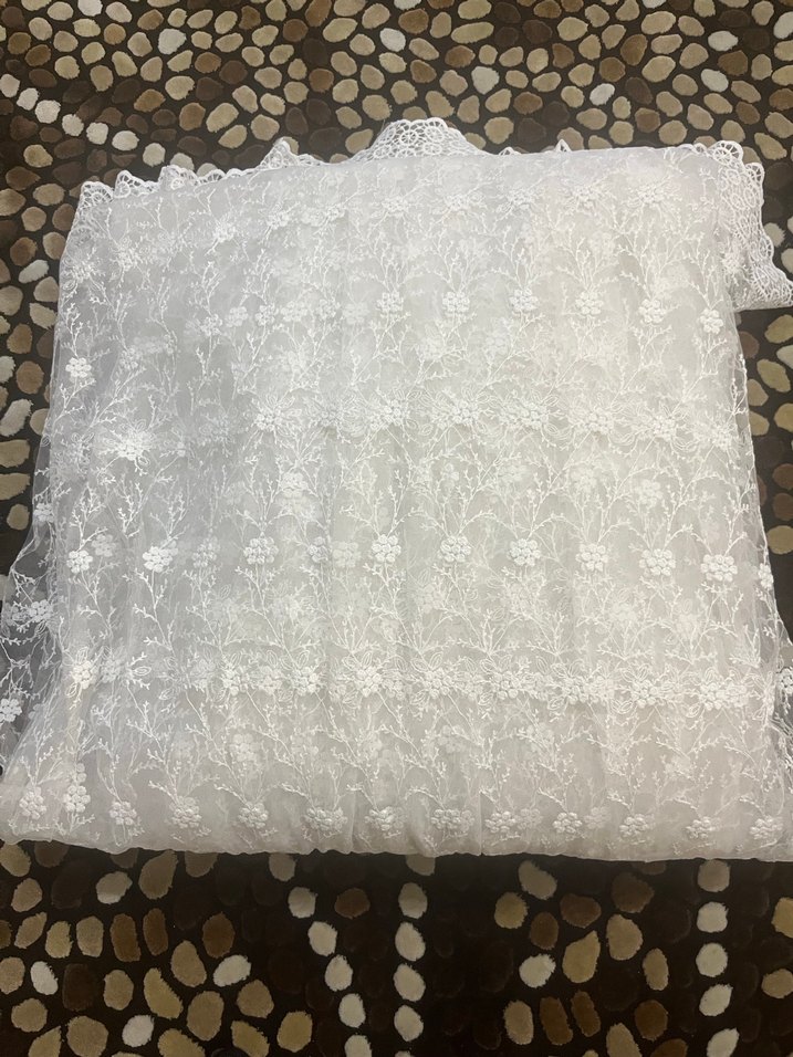 4.70 cm Taç Nakışlı Beyaz Bohem Perde - Görsel 4