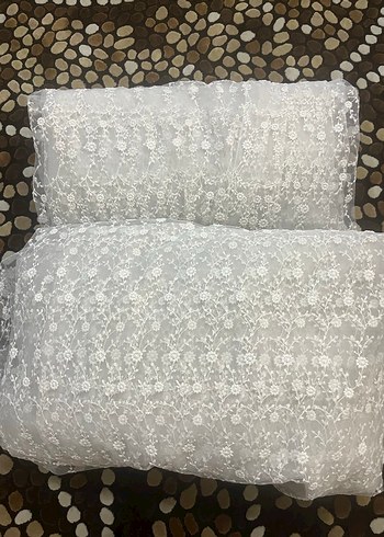 2 tane büyük Taç krem Tül Perde - Görsel 6