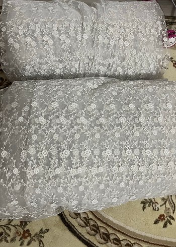 2 tane büyük Taç krem Tül Perde - Görsel 8