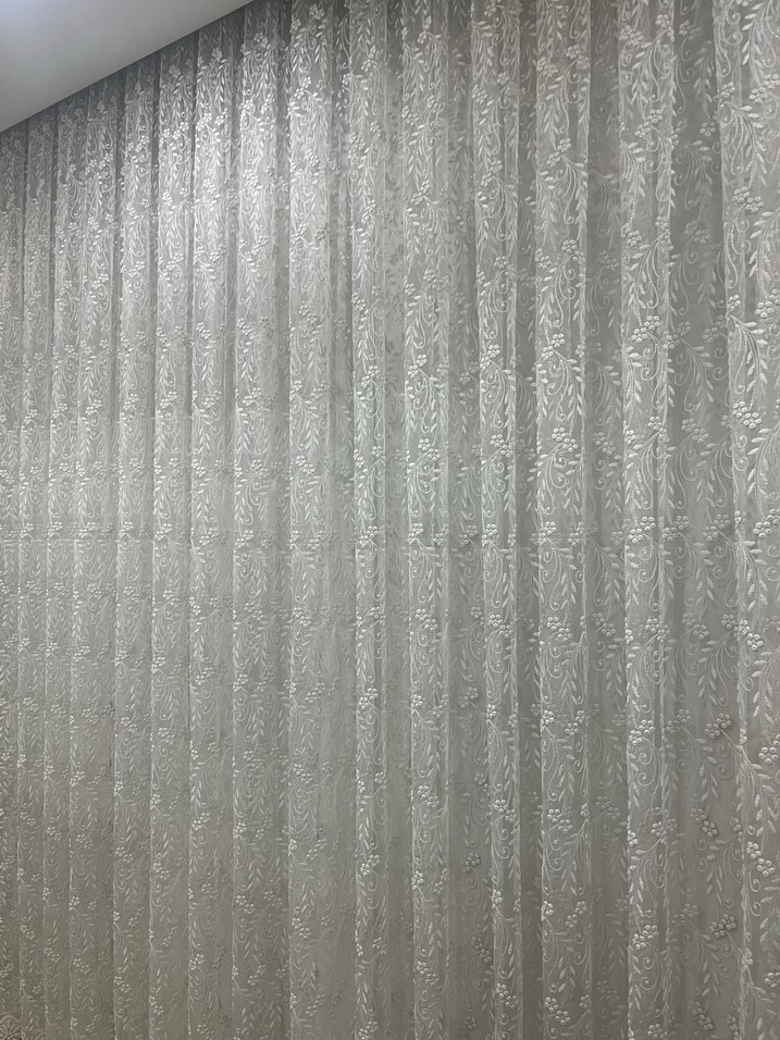 2 tane büyük Taç krem Tül Perde - Görsel 2