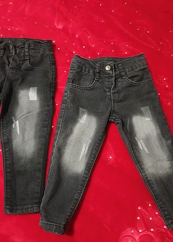Siyah Erkek Çocuk Rock Punk Denim Pantolon - Görsel 2
