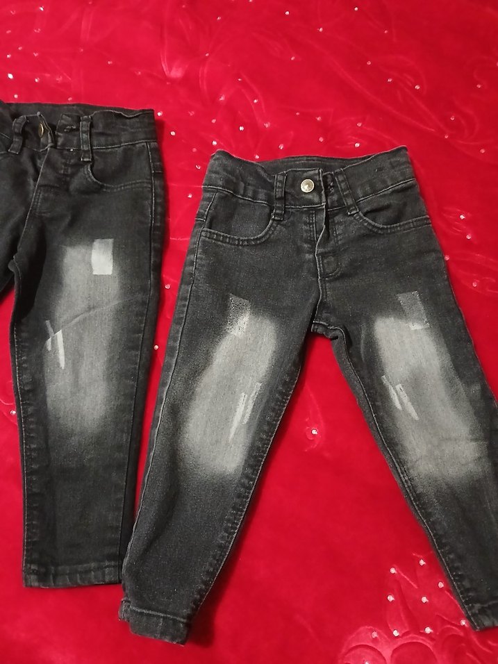 Siyah Erkek Çocuk Rock Punk Denim Pantolon - Görsel 2