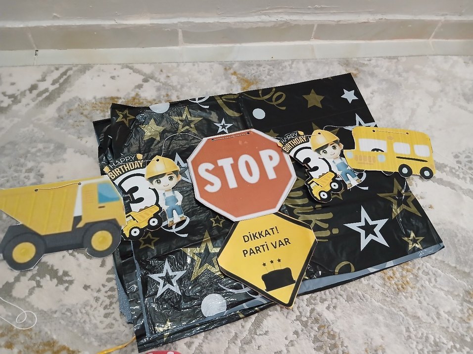 inşaat temalı doğum günü - Görsel 2