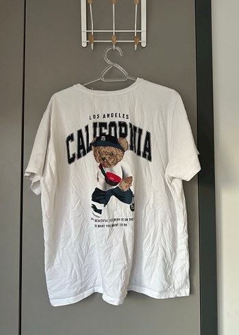 Beyaz ayıcık Baskılı Kadın Tişört - Görsel 2