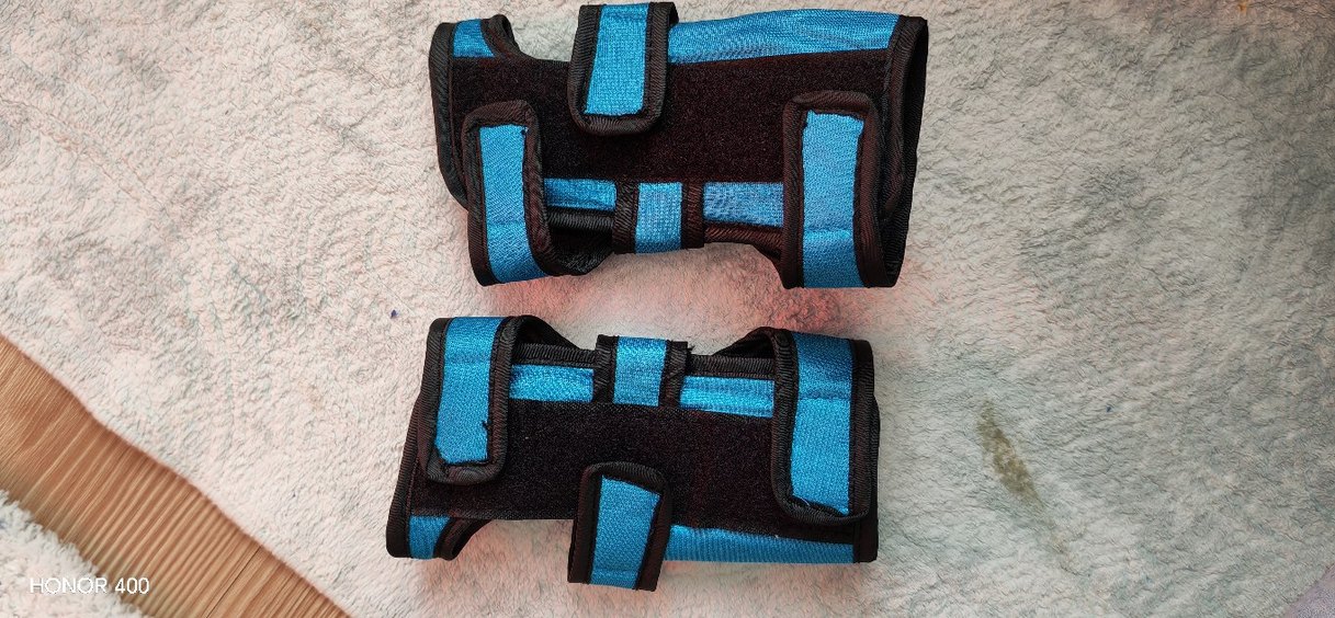 Mavi Biker Diz, dirsek, el Koruyucu  Velcro Bantlı - Görsel 4