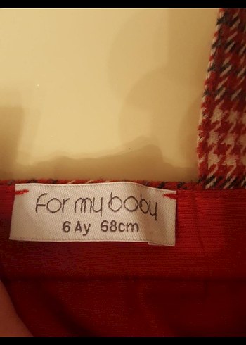 3-6 Ay Beden Kız Çocuk Kareli Askılı Tulum
