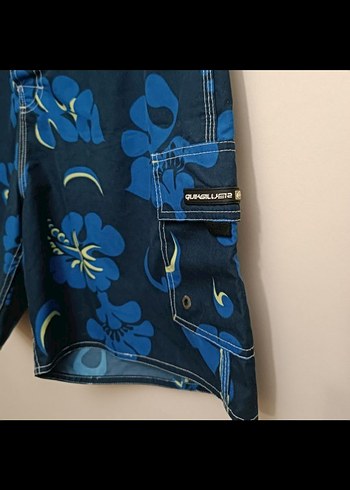 Lacivert Çiçek Desenli Kemerli Erkek Şort - Görsel 5