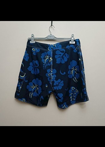 Lacivert Çiçek Desenli Kemerli Erkek Şort - Görsel 6