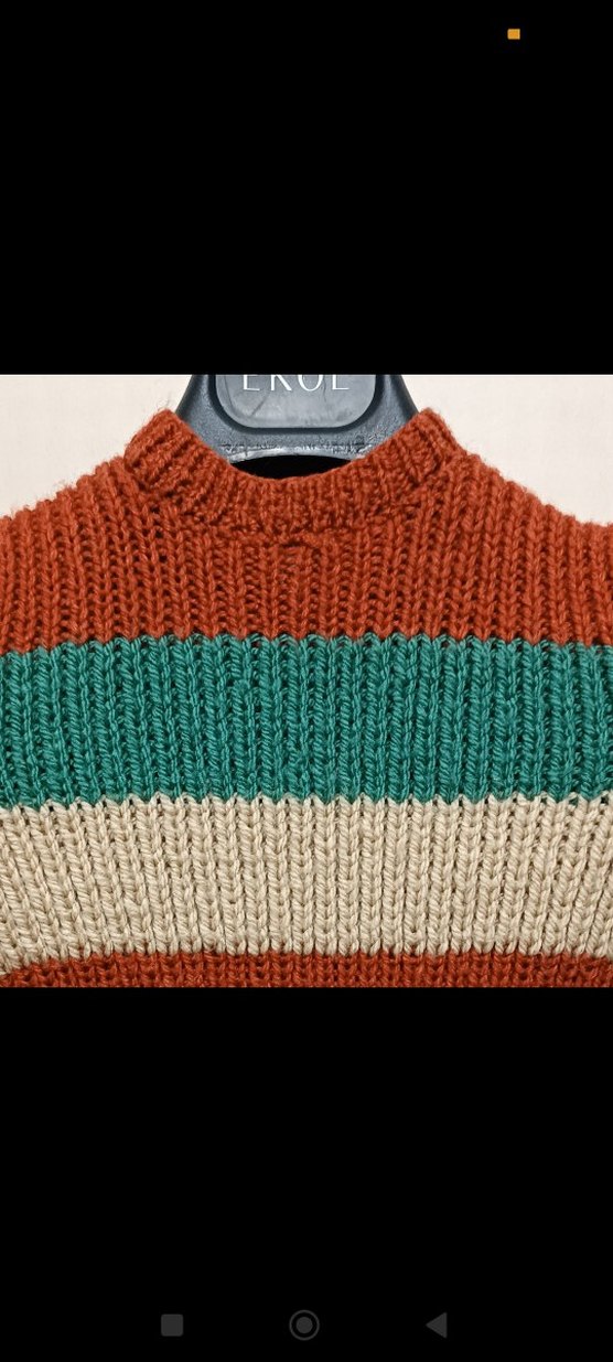 Çok Renkli Bohem Kız Triko Elbise - Görsel 4