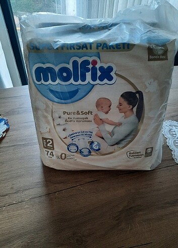 Molfix Sıfır açılmamış molfix pure and soft bebek bezi 148 li