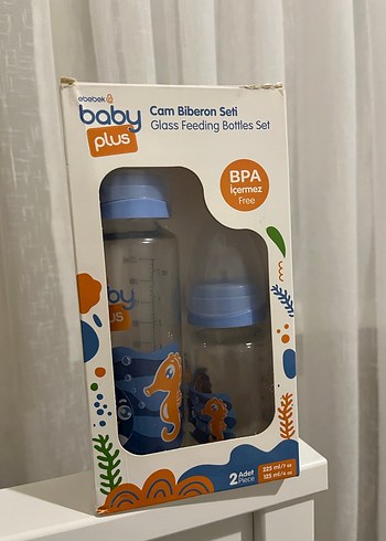 baby plus mavi ikili bebek biberon - Görsel 3