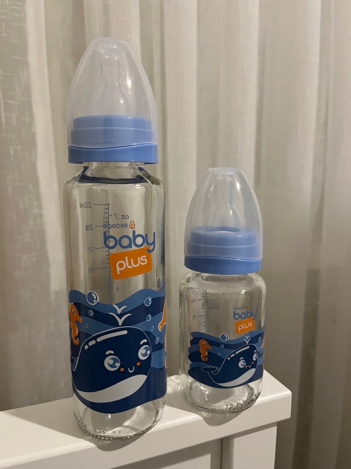 baby plus mavi ikili bebek biberon - Görsel 4