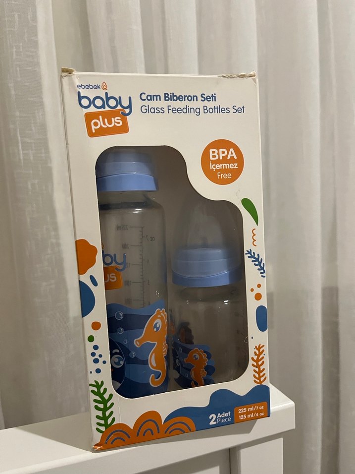 baby plus mavi ikili bebek biberon - Görsel 3