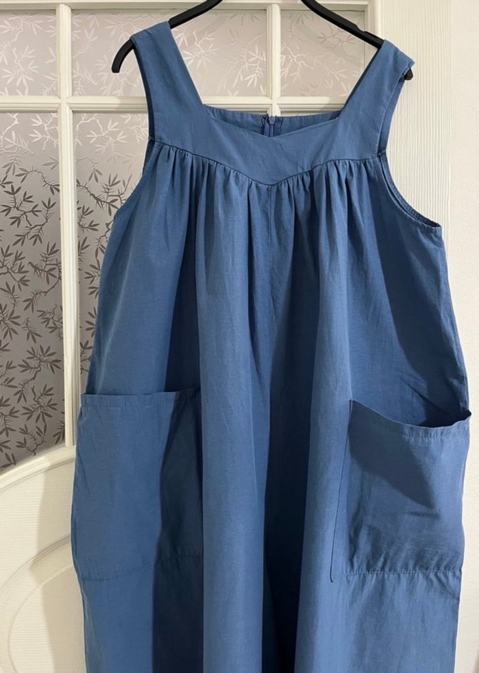 uzun mavi bol tulum - Görsel 2