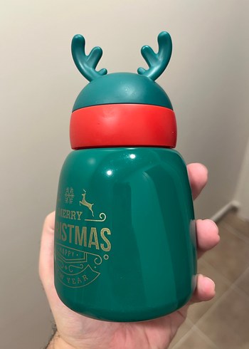 Renkli Çelik Çocuk Termosu Yılbaşı Temalı - Görsel 2