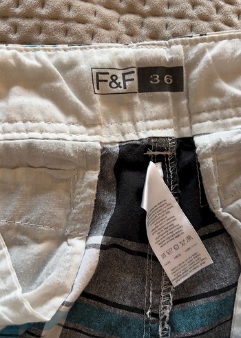 F&F Ekose Desenli Erkek Uzun Şort - Görsel 5