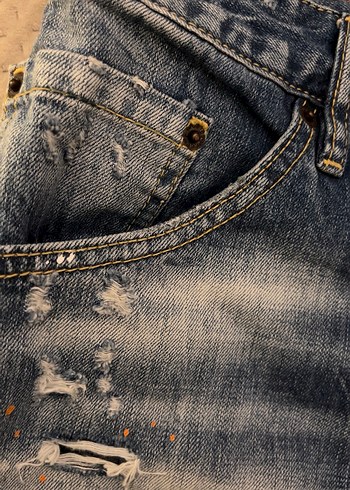 Dsquared2 Mavi Yırtıklı Denim Şort - Görsel 16