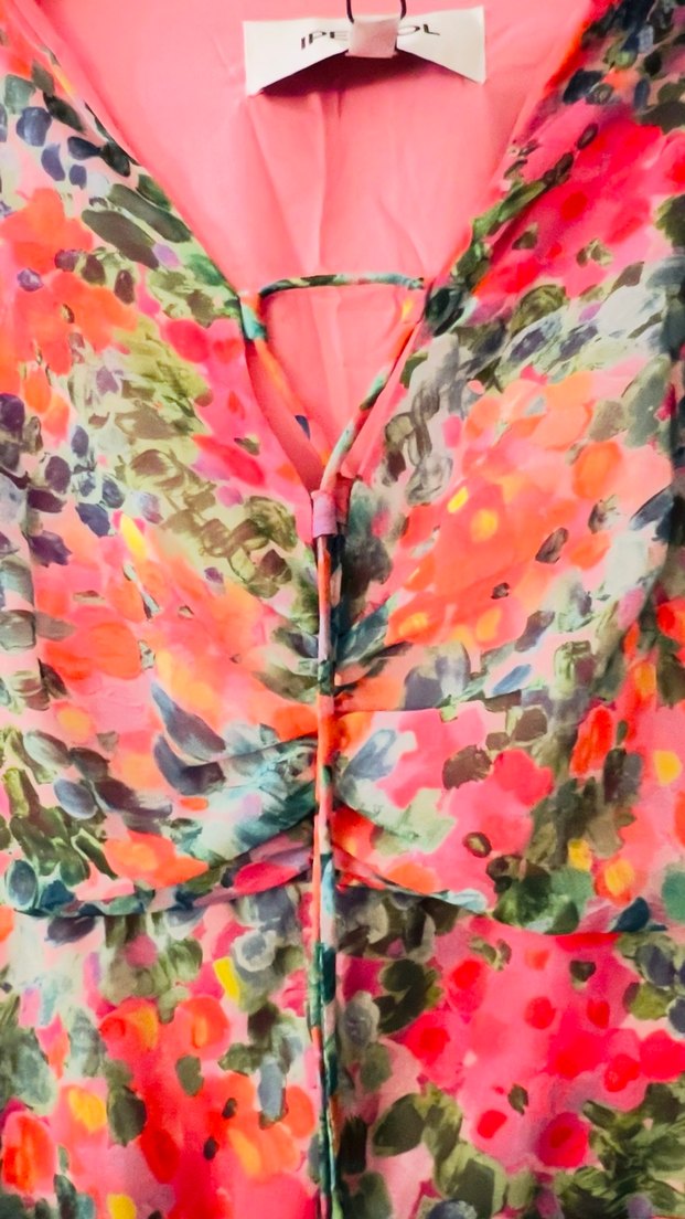 Ipekyol Çiçekli  Kat Kat Fırfırlı Mini Elbise - Görsel 5