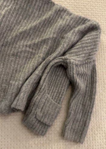 Mango Gri Çocuk Salaş Yünlü Uzun Hırka - Görsel 8