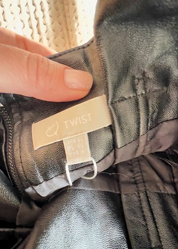 Twist Zımbalı Mavi Taşlı Deri Etek - Görsel 9