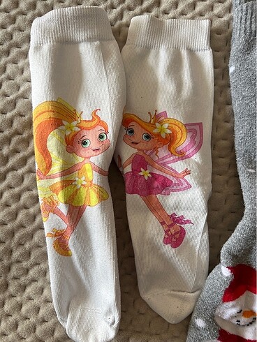 Tchibo 3 adet kısa çorap (tinker bell desenli)