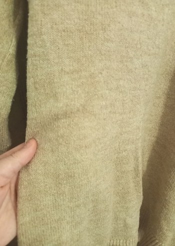 42 Beden camel Renk Bej Kadın Triko Uzun Kollu Sweatshirt