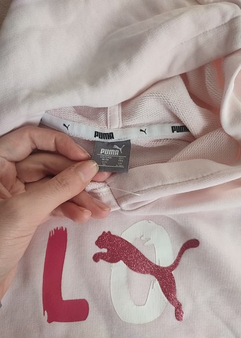 Puma Pembe Kapüşonlu Kız Çocuk Tişörtü - Görsel 3