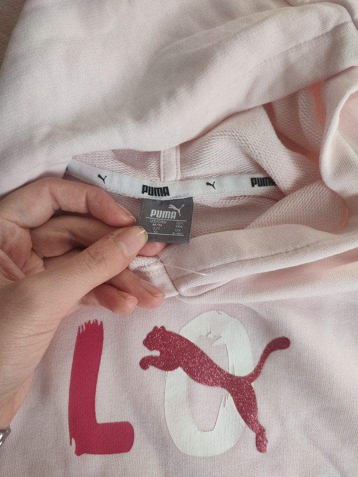 Puma Pembe Kapüşonlu Kız Çocuk Tişörtü - Görsel 3