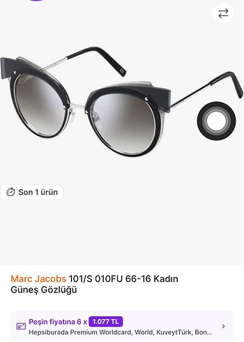 Marc Jacobs Kadın haki Transparan Güneş Gözlüğü