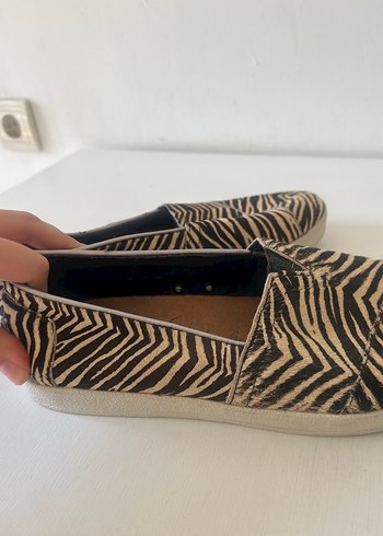 39 Beden kahverengi Renk Zebra Desenli Kadın Espadril