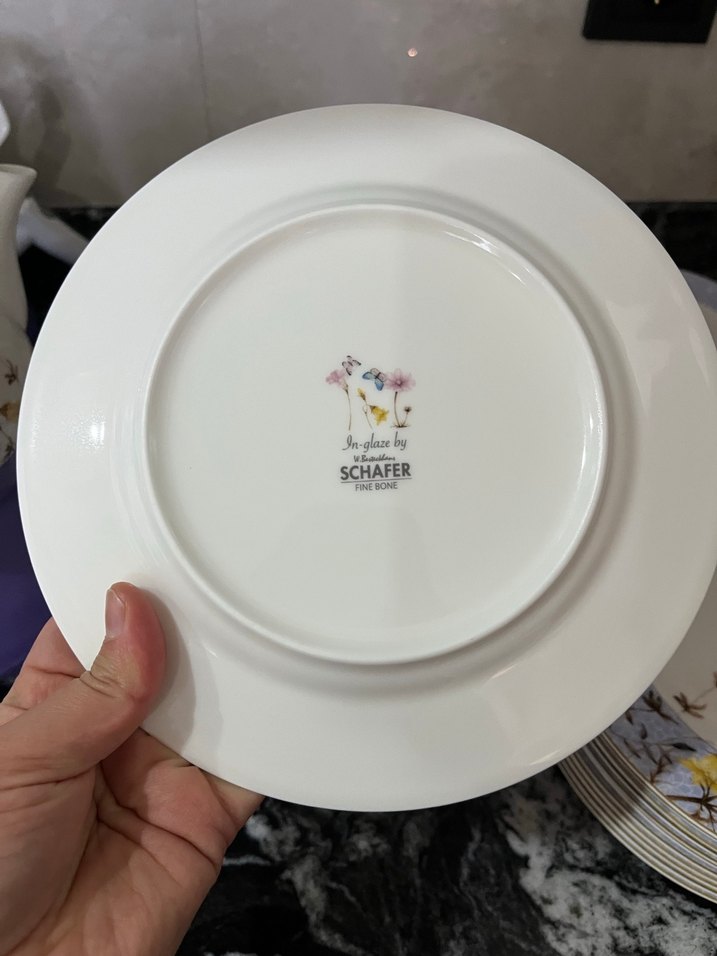 Mor Çiçek Desenli Pastel Sofra Takımı 12 kişiliktir - Görsel 3