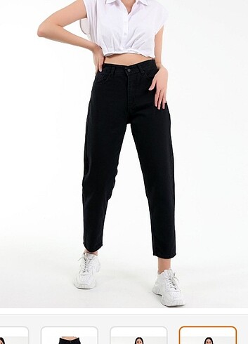 Kadın siyah Boyfrend pantalon 