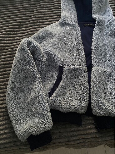 Bershka Bershka Mavi Peluş Kadın Ceket