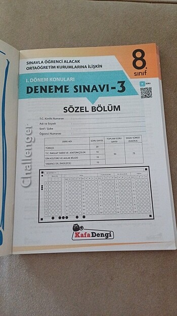  Beden 8. SINIF 1. Donem konuları deneme seti