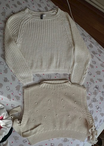 İncili bej süveter - Görsel 3