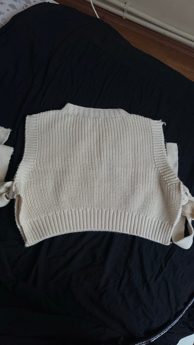 İncili bej süveter - Görsel 2